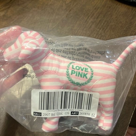 NEW VICTORIA'S SECRET PINK WHITE STRIPE GREEN DOG/PUP - Picture 2 of 3